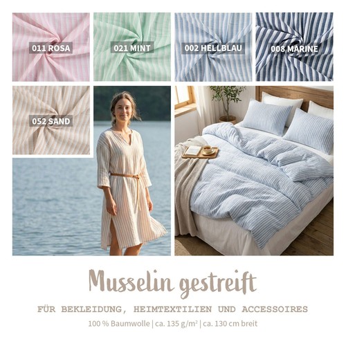 Musselin stoff meterware - stoff,